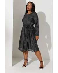 Yours - Sequin Skater Dress - Lyst