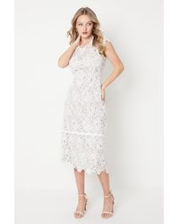 Oasis - Occasion Cap Sleeve Lace Midi Dress - Lyst