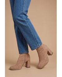 Oasis - Sienna Faux Suede High Block Heel Ankle Boots - Lyst
