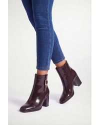 Wallis - Sophie Faux Leather Buckle Detail Ankle Boots - Lyst