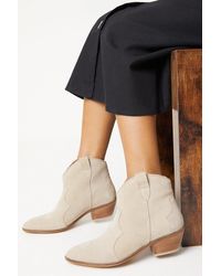 Oasis - Jemima Suede Western Ankle Boots - Lyst