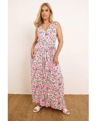 Yours - Floral Print Wrap Maxi Dress - Lyst