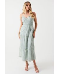 Oasis - Delicate Lace Trim Insert Strappy Maxi Bridesmaids Dress - Lyst