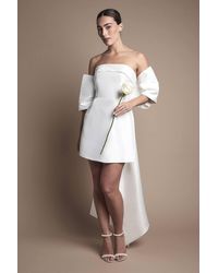 Coast - Strapless Minimal Twill Mini Wedding Dress - Lyst