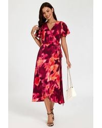 FS Collection - Abstract Print Wrap Maxi Dress - Lyst