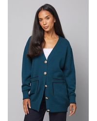 Wallis - Tipped Button Through Cardigan - Lyst