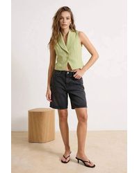 WOVCOR - Lined Cotton Regular Vest W/ Button Detail Sleeveless - Lyst