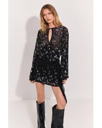 Warehouse - Premium Embellished Tassle Detail Mini Dress - Lyst
