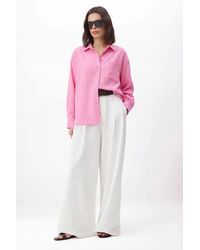 WOVCOR - Oversized Button Front Long Sleeve Relaxed Shirt - Lyst