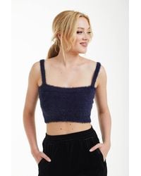 Double Second - Fluffy Knit Crop Top - Lyst