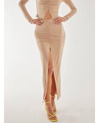 Pink Vanilla - Slinky Ruched Maxi Skirt - Lyst