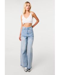 Pink Vanilla - All Over Stud Wide Leg Jeans - Lyst