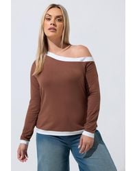 Yours - Contrast Off-Shoulder Top - Lyst