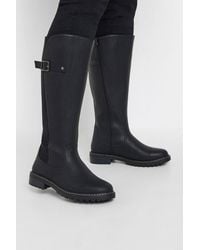 Yours - Extra Wide Fit Faux Leather Stretch Knee High Boots - Lyst