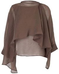 WOVCOR - Oversized Batwing Sleeve Bicycle Neck Blouse - Lyst