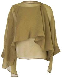 WOVCOR - Oversized Batwing Sleeve Bicycle Neck Blouse - Lyst