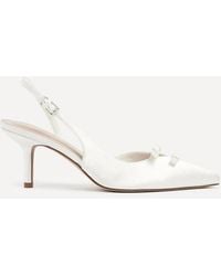 Linzi - Bound Bridal Ivory Satin Bow Heels - Lyst