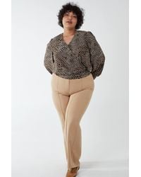 Blue Vanilla - Curve Wrap Front Deep Hem Band Top - Lyst