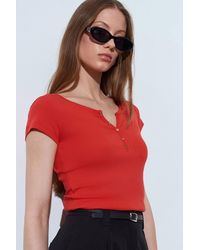 Dilvin - Slim Fit Cotton U-Neck T-Shirt - Lyst