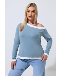 Yours - Contrast Off-Shoulder Top - Lyst