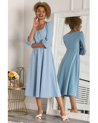 Jolie Moi - Bell Sleeve Flare Midi Dress - Lyst