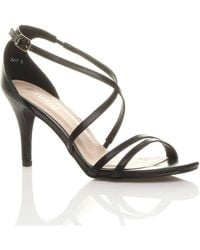 AJVANI - High Heel Crossed Straps Buckle Sandals - Lyst