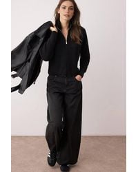 WOVCOR - Super Crop Knit Sweater W/ Zipper Detail - Lyst