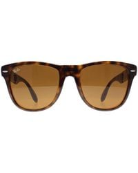 Ray-Ban - Rectangle Tortoise Folding Wayfarer 4105 Sunglasses - Lyst
