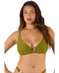 Wolf & Whistle - Kalahari High Shine 'Bikini Top With Ring' - Lyst