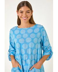 Roman - Spot Print Longline Tunic Top - Lyst