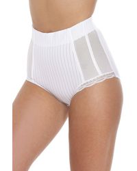 CAMILLE - Two Pack High Waisted Mesh Support Panel Control Briefs - Lyst