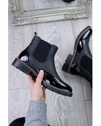 AJVANI - Low Heel Pull On Brogue Ankle Chelsea Boots - Lyst