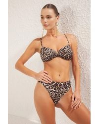 WOVCOR - Ruched Bandeau Bikini Top W/ Ring Detail - Lyst