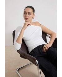 WOVCOR - Asymmetric Neckline One Sleeve Fitted Blouse - Lyst