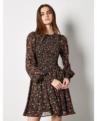 Apricot - Ditsy Floral Smocked Mini Dress - Lyst