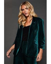Dorothy Perkins - Petite Velvet Blazer - Lyst