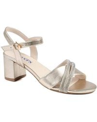 Pavers - Block Heel Embellished Toe Sandals - Lyst