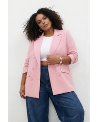 WOVCOR - Double Breasted Tailored Button Detail Blazer - Lyst