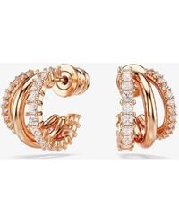 Swarovski - Hyperbola Rose Tone Plated Mini Half Hoop Earrings 5698702 - Lyst