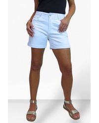 Paulo Due - Stretch Denim Coloured Shorts W/ Turn Up Cuff - Lyst