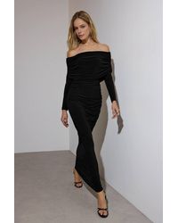 WOVCOR - Shoulder Ruched Maxi Knit Dress - Lyst