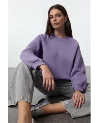 WOVCOR - Basic Crew Neck Fleece Sweatshirt - Lyst