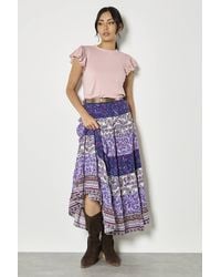 Apricot - Patchwork Print Tiered Maxi Skirt - Lyst