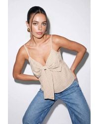 WOVCOR - Bow Neck Strappy Woven Blouse - Lyst