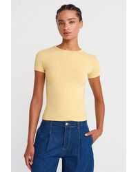 Dilvin - Crop Slim-Fit Crew Neck T-Shirt - Lyst