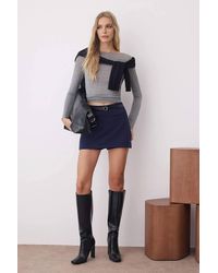 WOVCOR - Belted Mini Skort W/ Pocket Detail - Lyst
