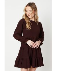 Oasis - Textured Jersey Tiered Mini Dress - Lyst