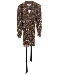 Diane von Furstenberg - Preloved Ella Wrap-Effect Leopard Print Playsuit Dress - Lyst