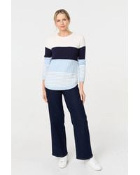 Izabel London - Colour Block Textured Curve Hem Jumper - Lyst