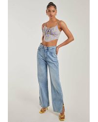 Pink Vanilla - Tie Front Corset Top - Lyst